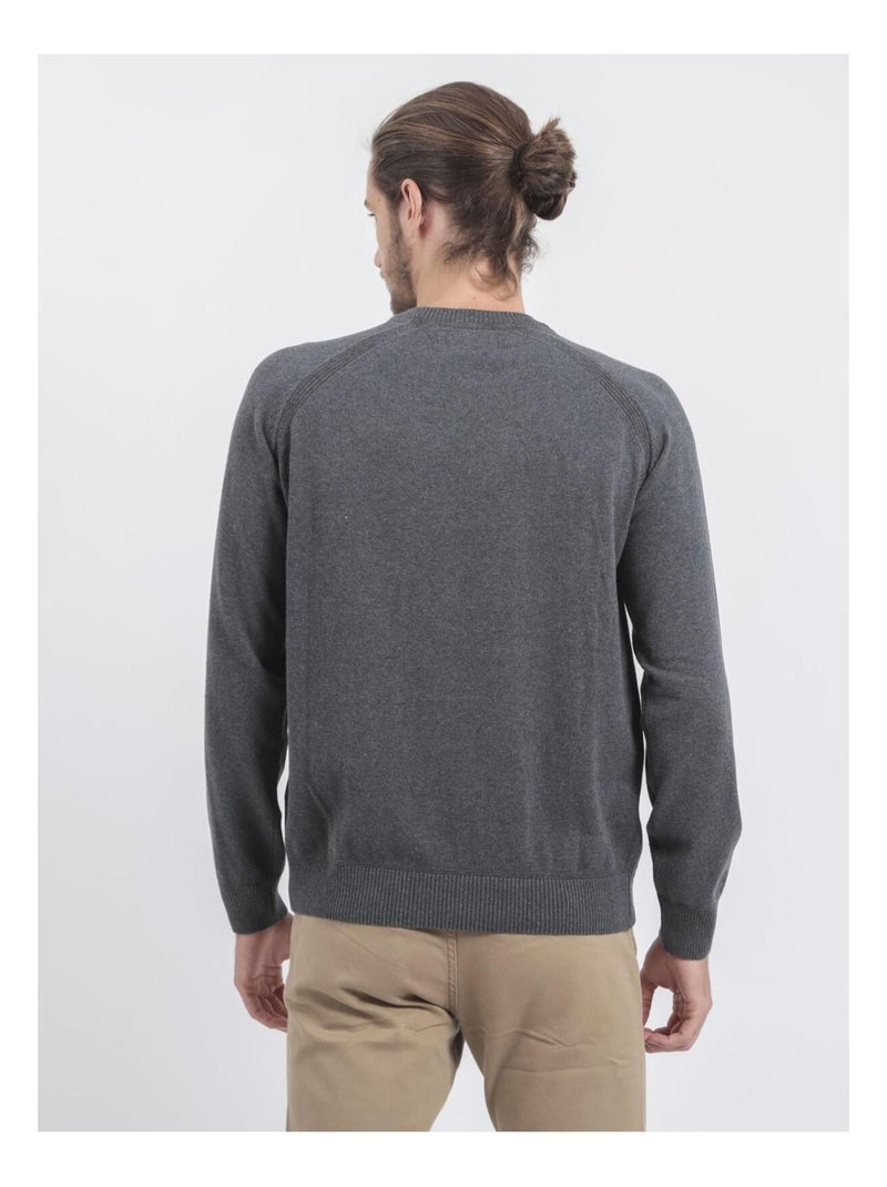 Maglione girocollo puro cotone LOCTUDY Grigio scuro - Kiabi