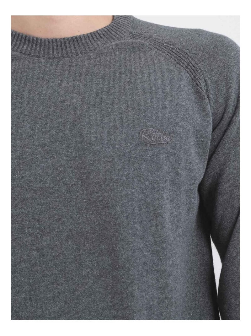 Maglione girocollo puro cotone LOCTUDY Grigio scuro - Kiabi