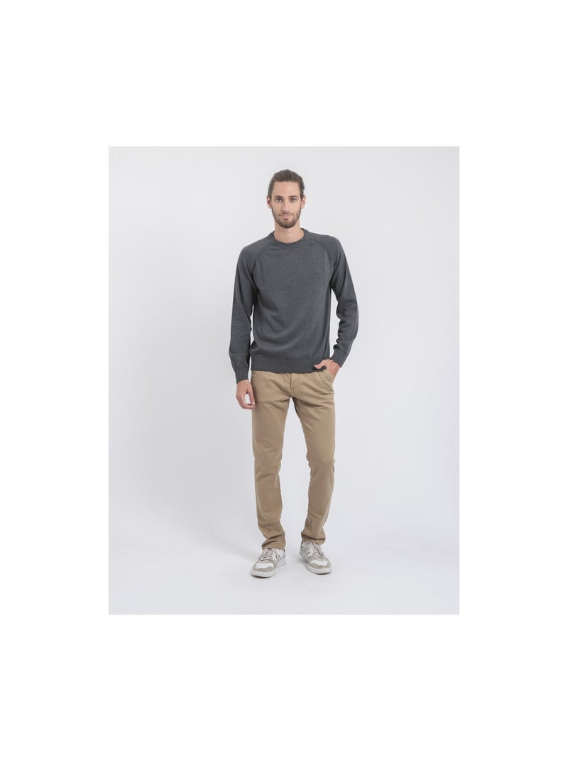 Maglione girocollo puro cotone LOCTUDY Grigio scuro - Kiabi