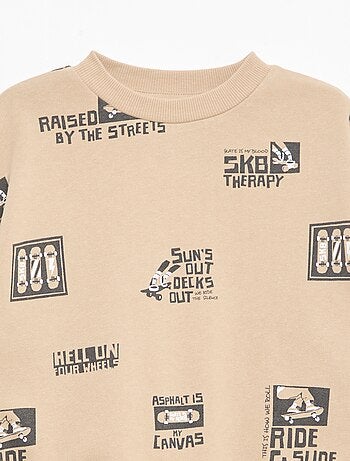 Maglione girocollo stampato in cotone