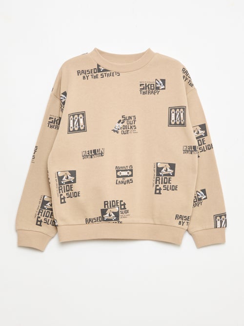 Maglione girocollo stampato in cotone - Kiabi