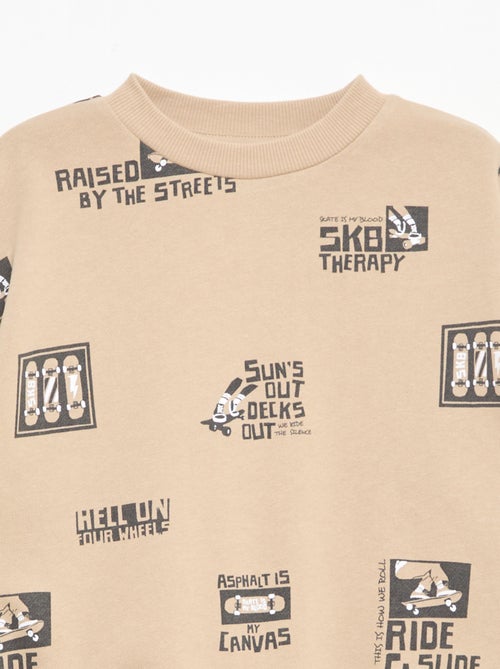 Maglione girocollo stampato in cotone - Kiabi