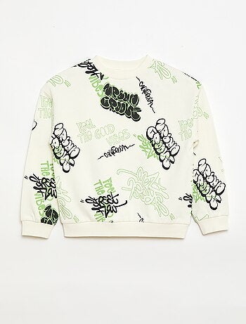 Maglione girocollo stampato in cotone