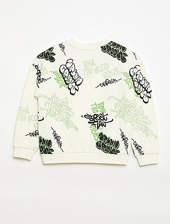 Maglione girocollo stampato in cotone