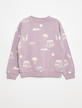 Maglione girocollo stampato in cotone