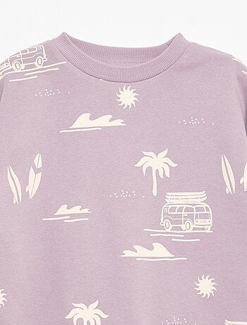 Maglione girocollo stampato in cotone