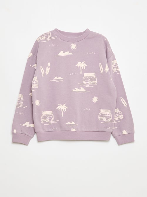 Maglione girocollo stampato in cotone - Kiabi