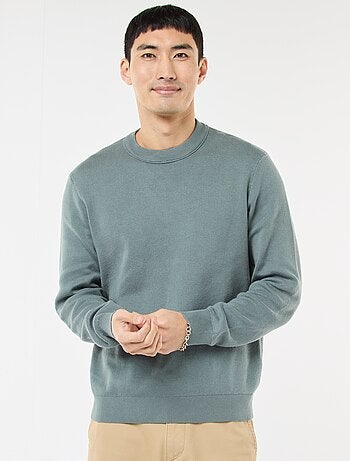 Maglione girocollo tinta unita