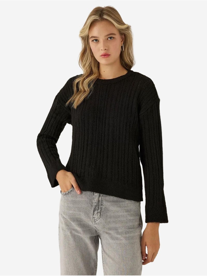 Maglione girocollo vestibilità rilassata Nero - Kiabi