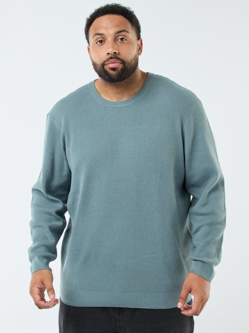 Maglione goffrato in maglia stretch - Kiabi