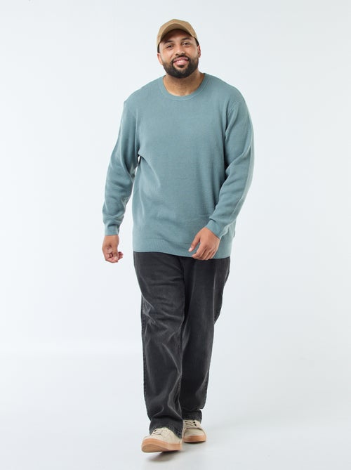 Maglione goffrato in maglia stretch - Kiabi