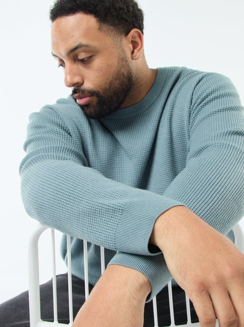 Maglione goffrato in maglia stretch - Kiabi