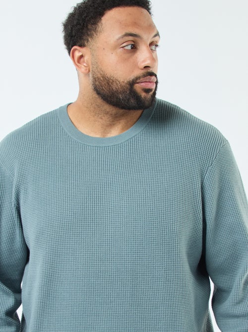 Maglione goffrato in maglia stretch - Kiabi