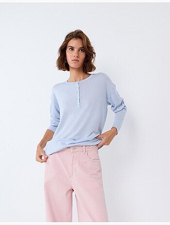 Maglione henley con scollo, mo fashion