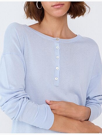 Maglione henley con scollo, mo fashion
