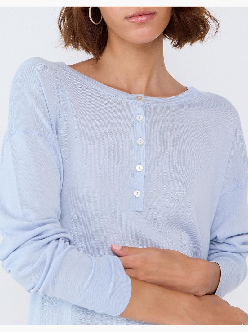 Maglione henley con scollo, mo fashion Blu - Kiabi