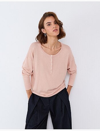 Maglione henley con scollo, mo fashion