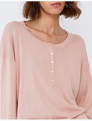 Maglione henley con scollo, mo fashion