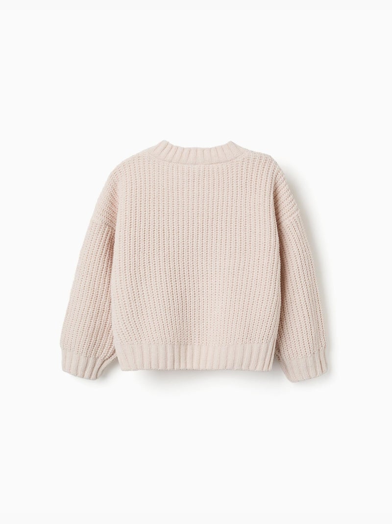 Maglione in chenille con spalle scese Bianco - Kiabi
