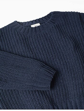 Maglione in chenille con spalle scese