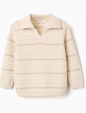 Maglione in cotone con collo polo