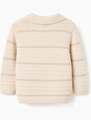 Maglione in cotone con collo polo