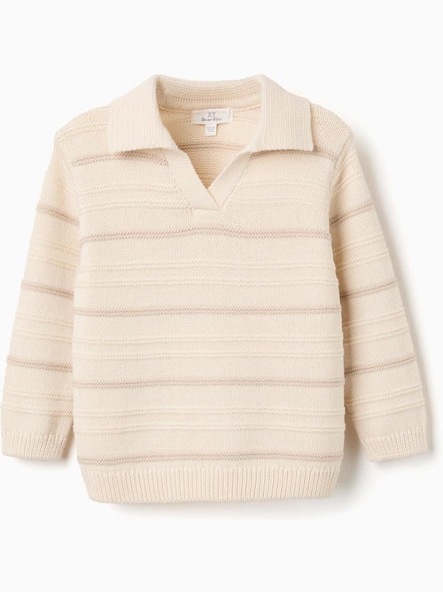 Maglione in cotone con collo polo - Kiabi