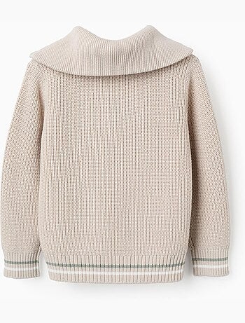 Maglione in cotone lavorato a maglia con mezza zip b&s