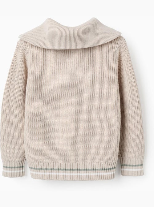 Maglione in cotone lavorato a maglia con mezza zip b&s - Kiabi Maglione in cotone lavorato a maglia con mezza zip b&s - Kiabi
