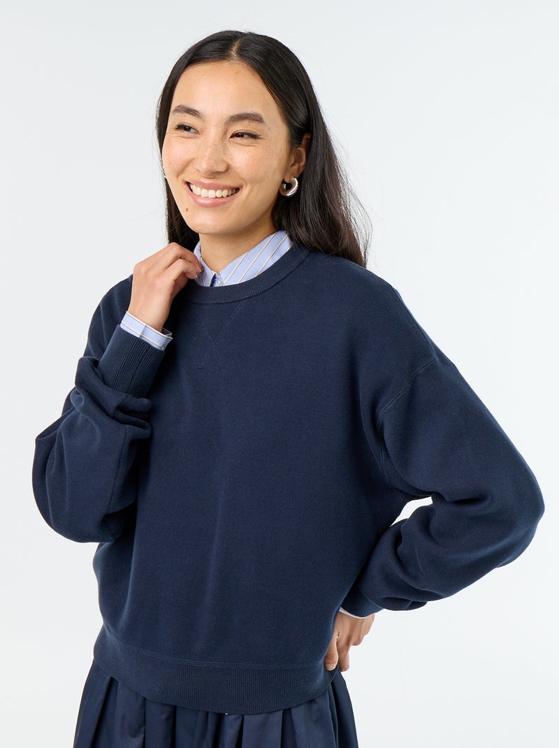 Maglione in cotone spesso Blu - Kiabi