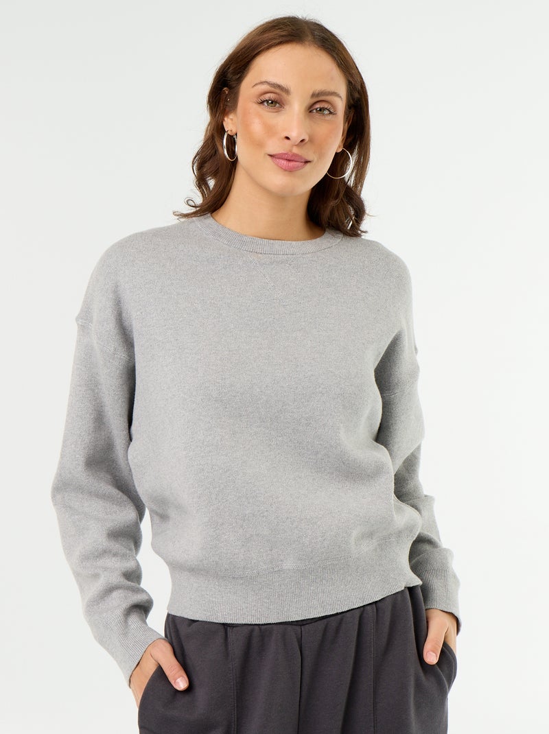 Maglione in cotone spesso Grigio - Kiabi