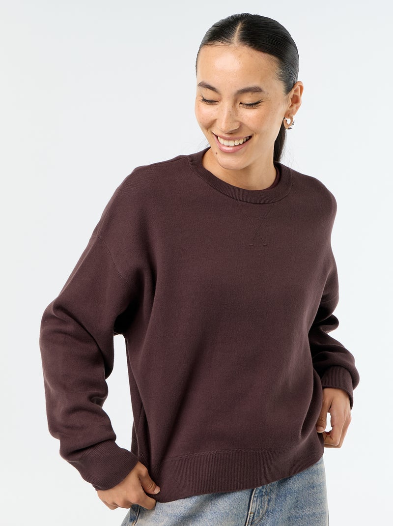 Maglione in cotone spesso Marrone - Kiabi