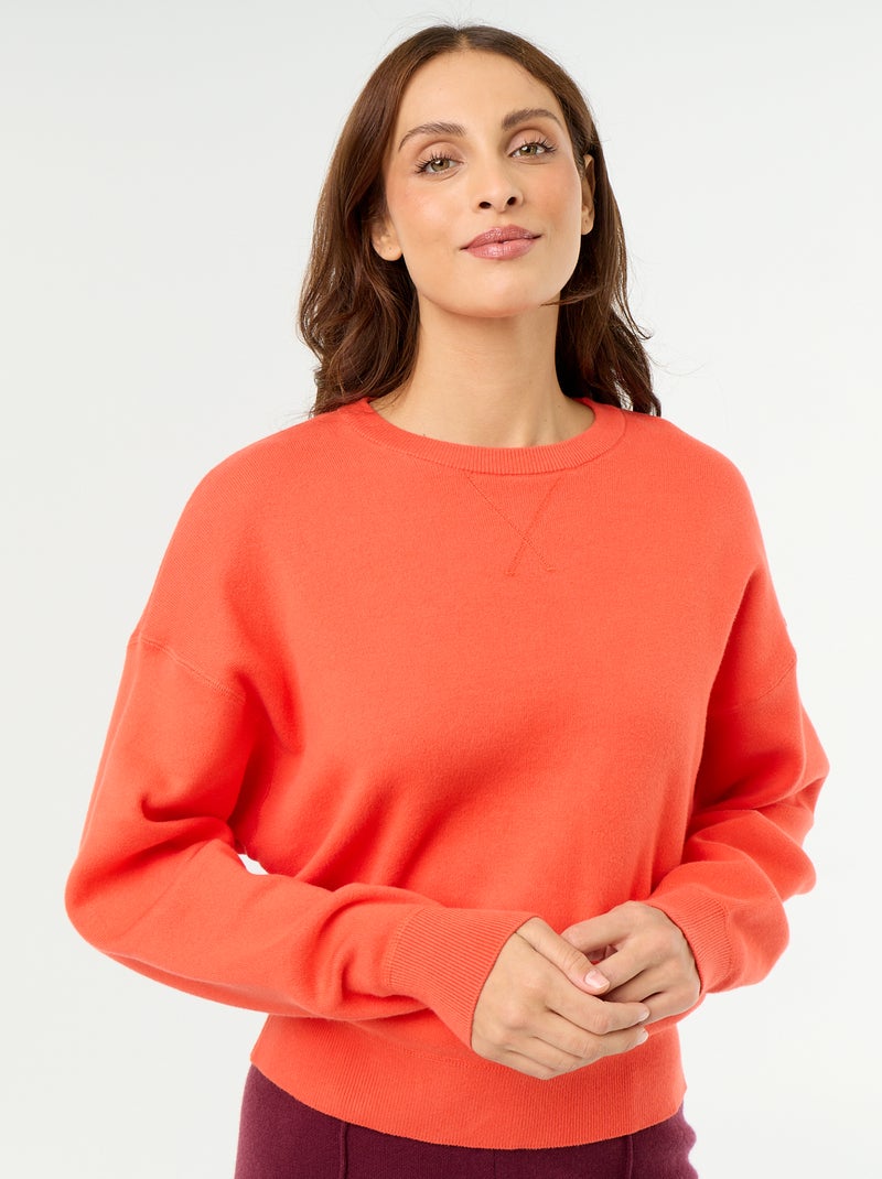 Maglione in cotone spesso Rosso - Kiabi