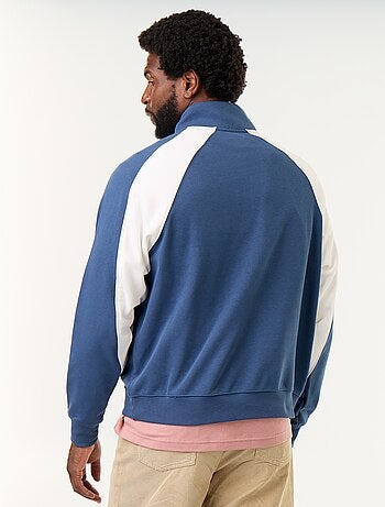 Maglione in French Terry con collo a lupetto e zip