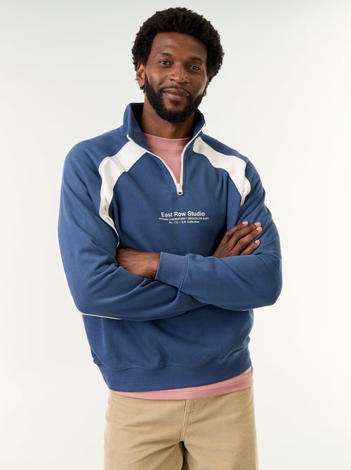 Maglione in French Terry con collo a lupetto e zip - Kiabi Maglione in French Terry con collo a lupetto e zip - Kiabi