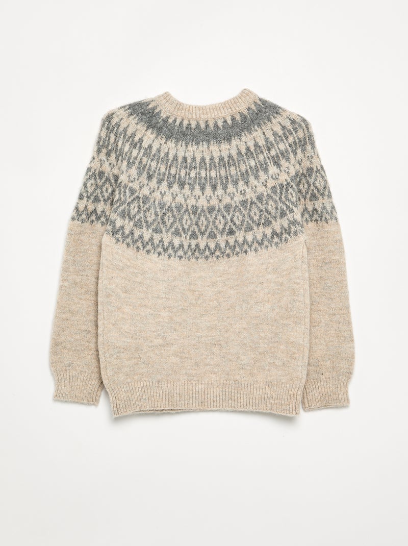 Maglione in jacquard Beige - Kiabi