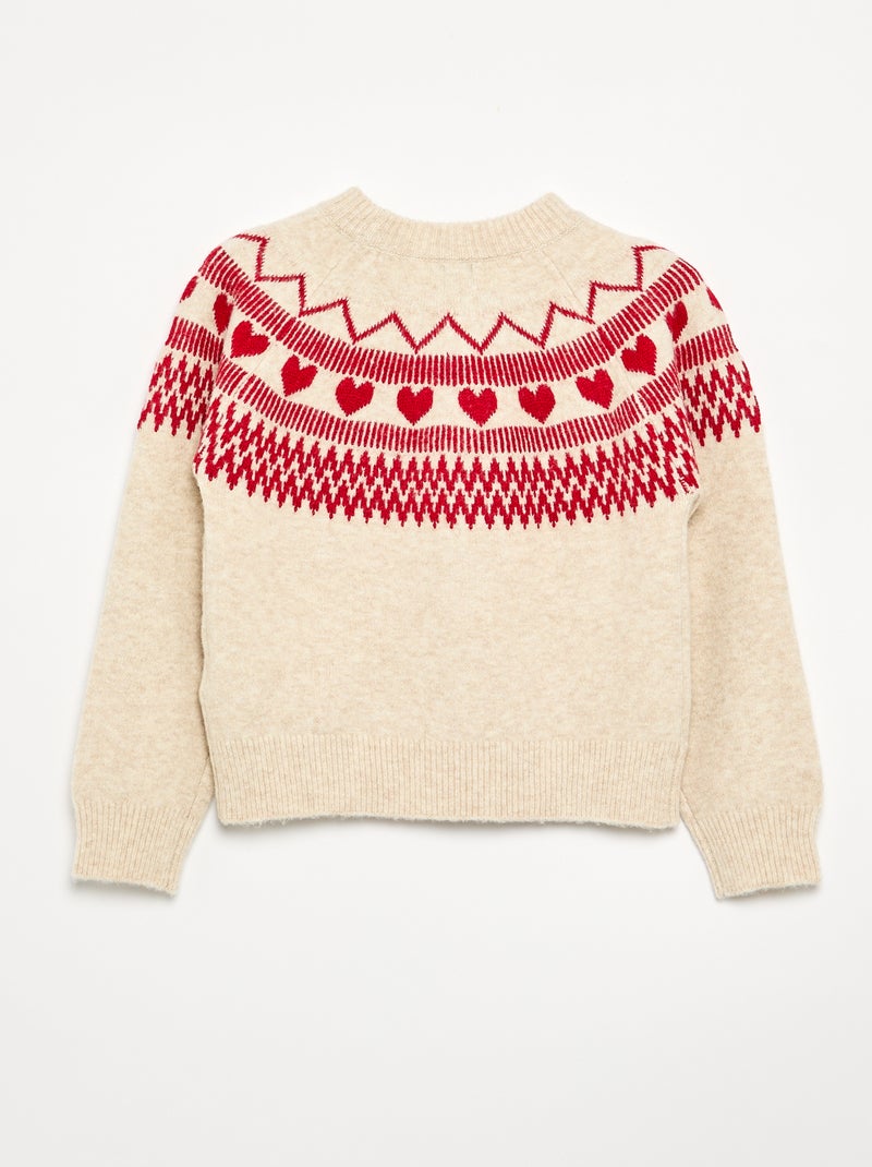 Maglione in jacquard Beige - Kiabi