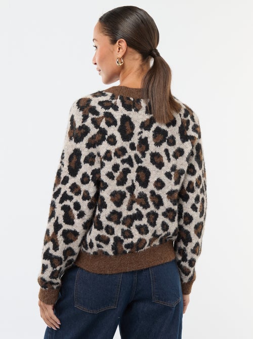 Maglione in jacquard con stampa leopardata - Kiabi