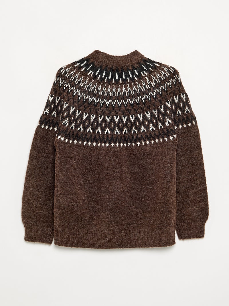 Maglione in jacquard Marrone - Kiabi