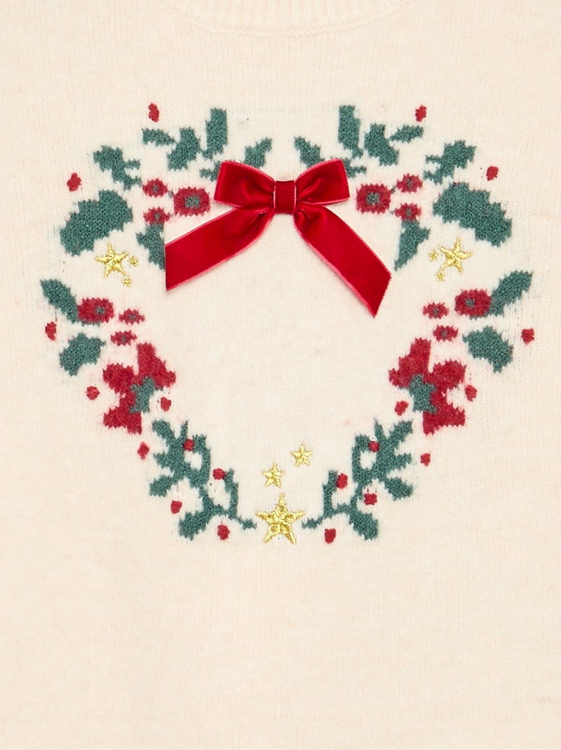 Maglione in jacquard 'Natale' Beige - Kiabi