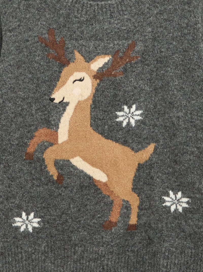 Maglione in jacquard 'Natale' Grigio - Kiabi