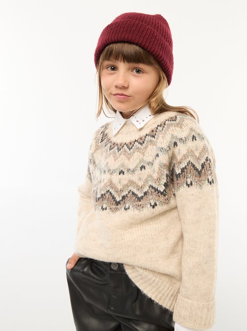 Maglione in lana con motivo jacquard - Kiabi