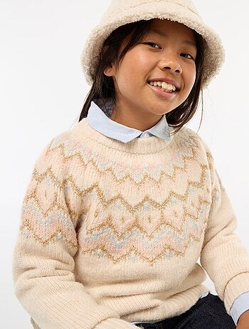 Maglione in lana con motivo jacquard