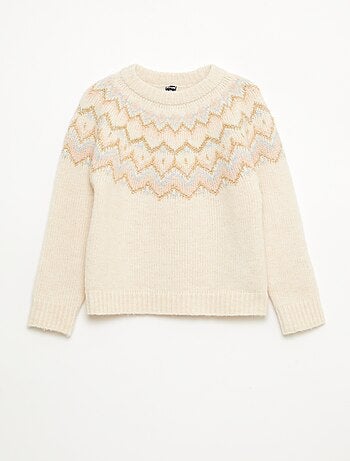 Maglione in lana con motivo jacquard