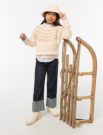 Maglione in lana con motivo jacquard