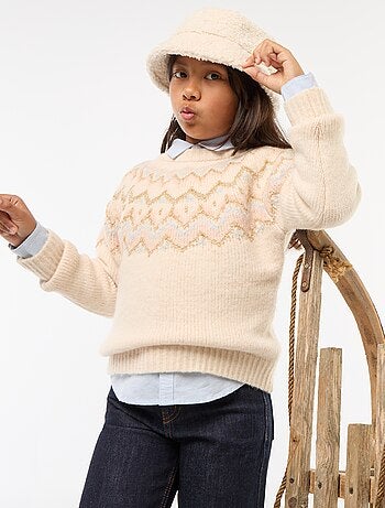 Maglione in lana con motivo jacquard