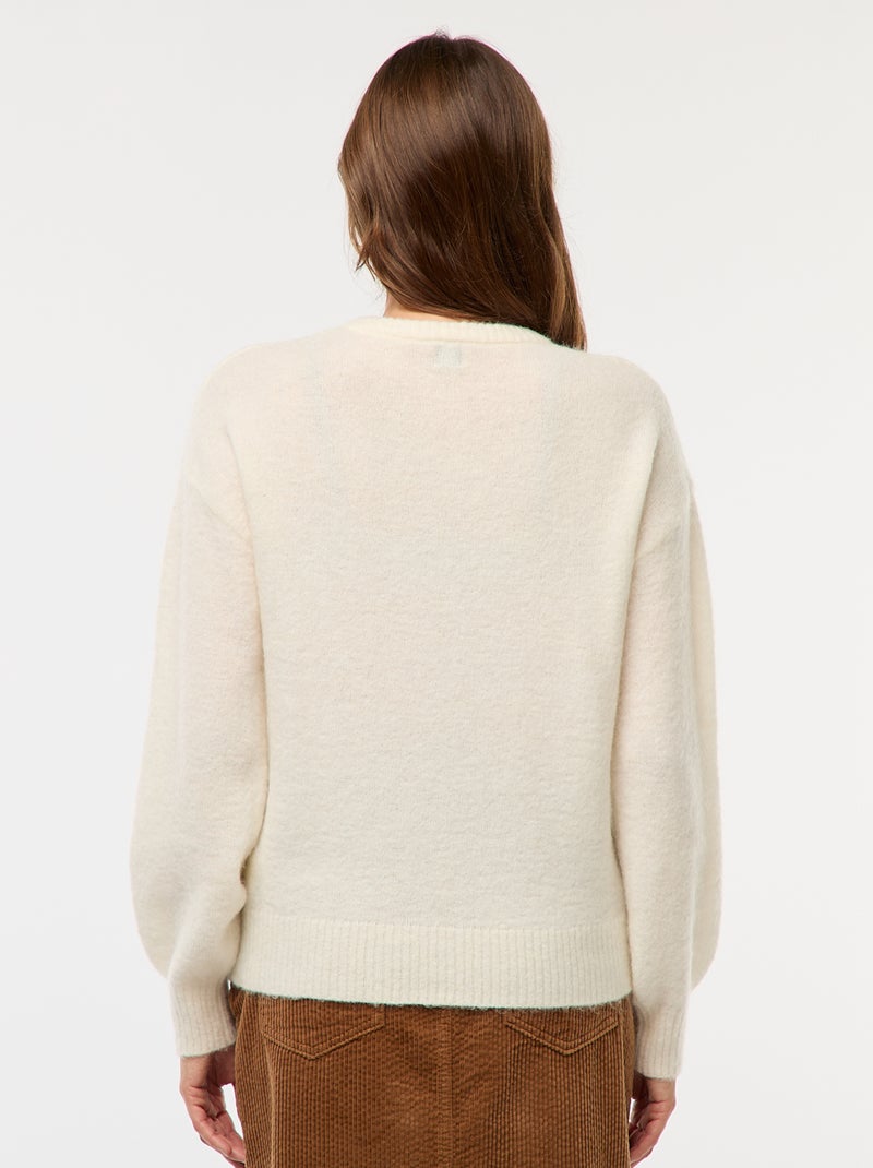 Maglione in lana e mohair misto Beige - Kiabi
