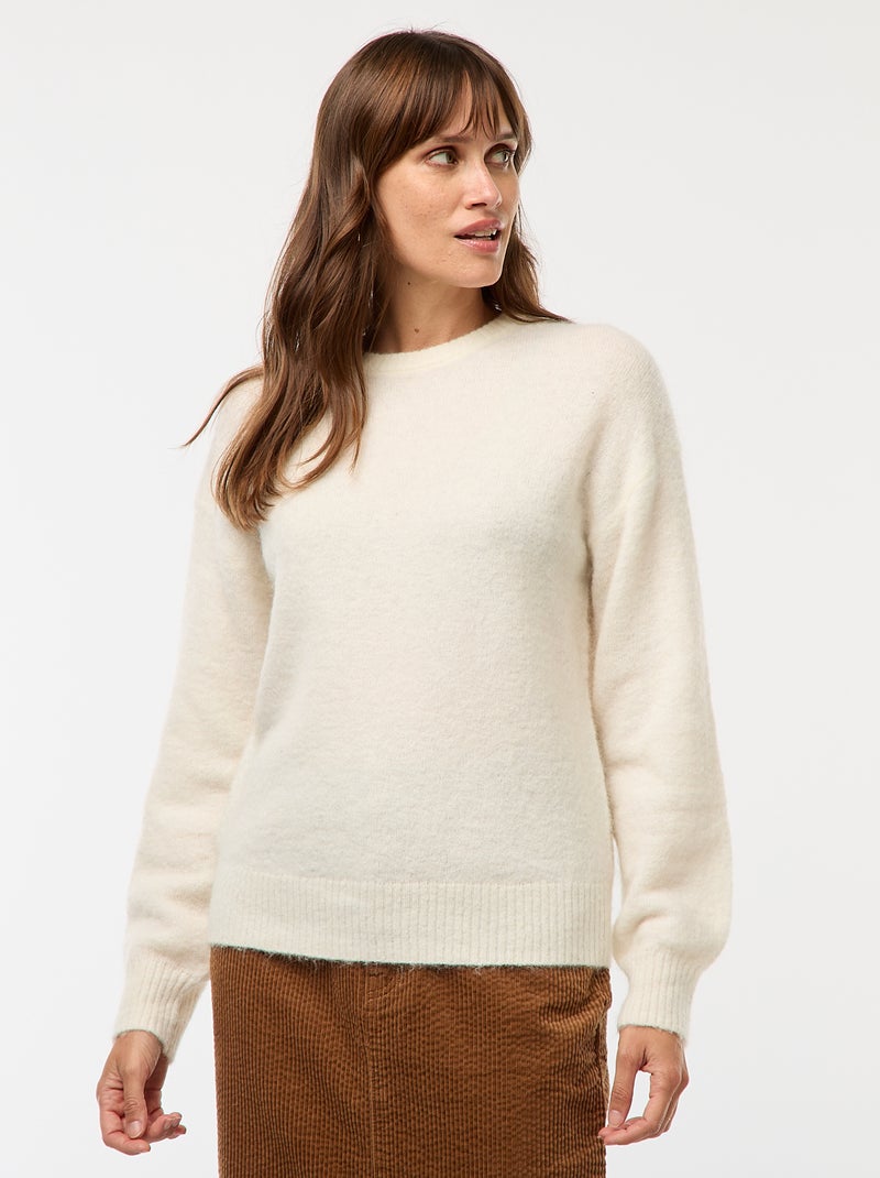 Maglione in lana e mohair misto Beige - Kiabi