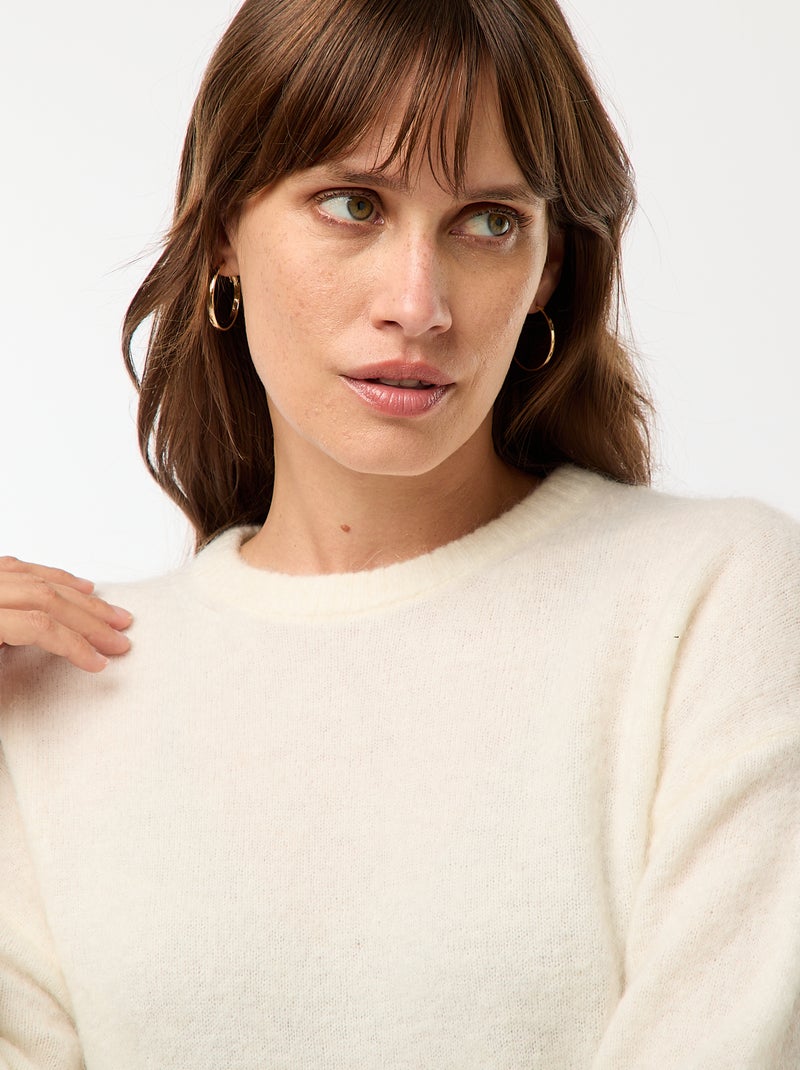 Maglione in lana e mohair misto Beige - Kiabi