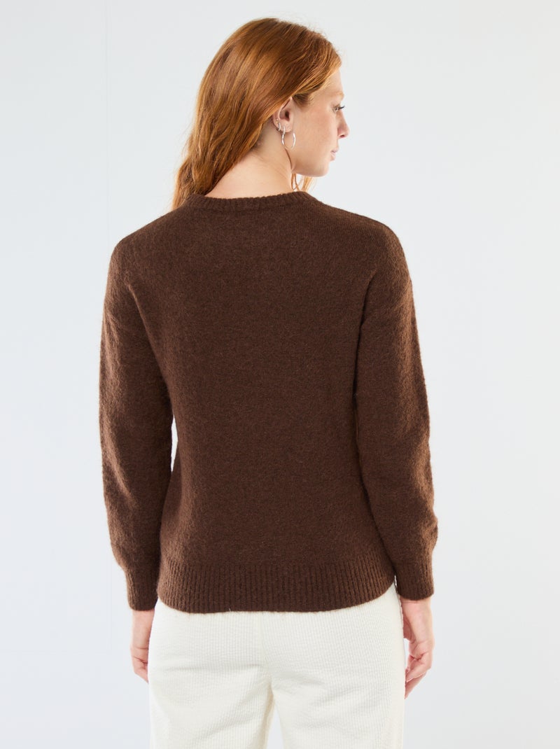 Maglione in lana e mohair misto Marrone - Kiabi
